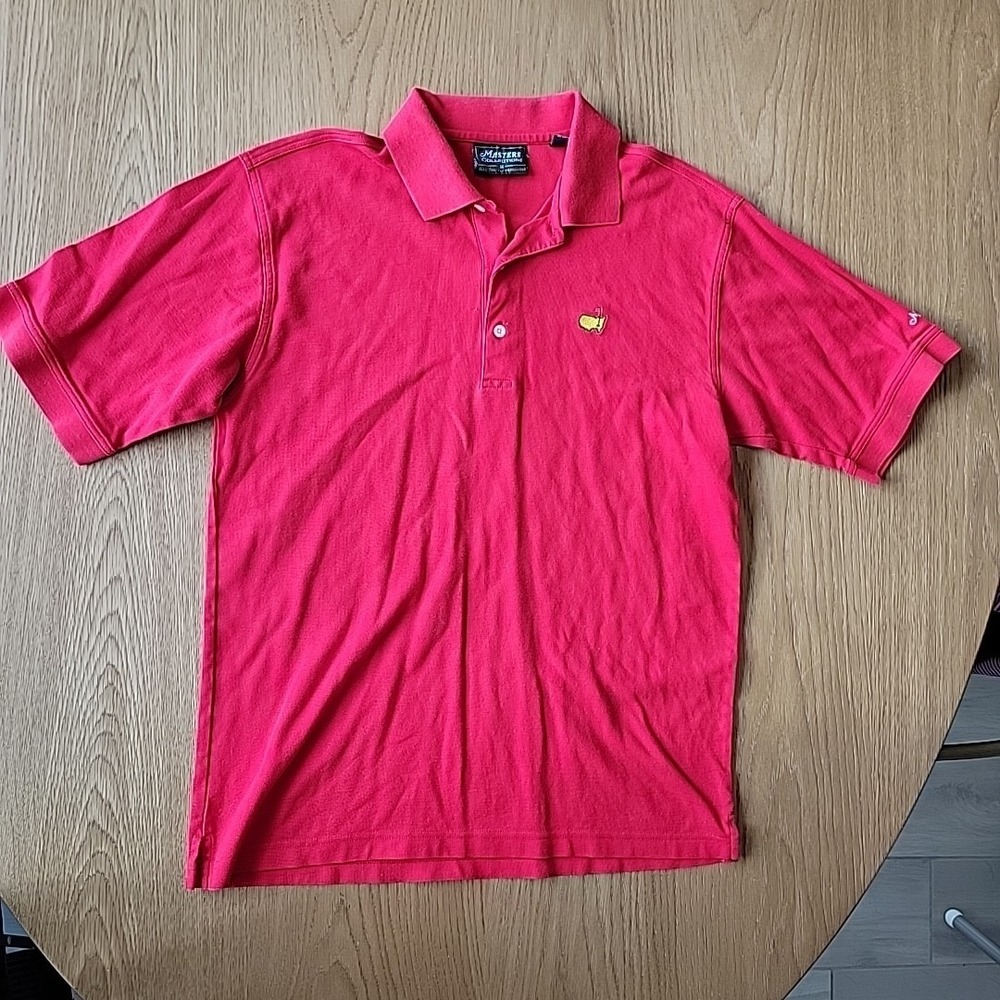 Masters Collection Polo Shirt Mens Medium Red Pima Cotton Short Sleeve Golf Prep